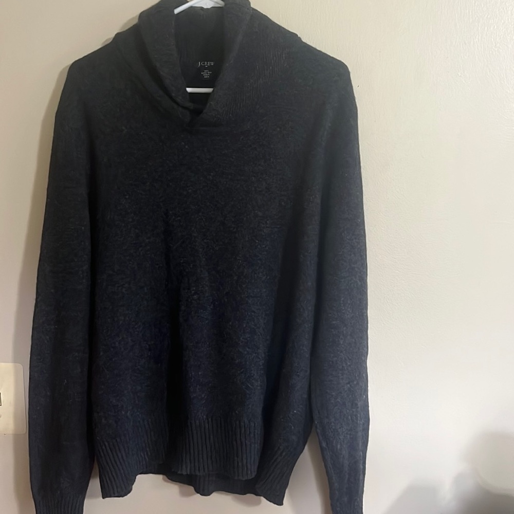 J Crew Womens Lambs Wool Blend Ruffle Neck Sweater Large